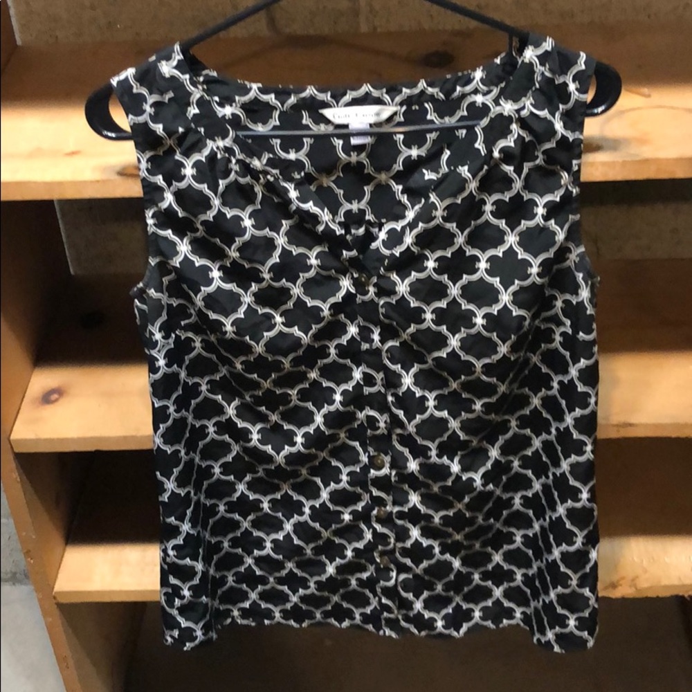 3/$10 Black White Croft and Barrow Top Medium